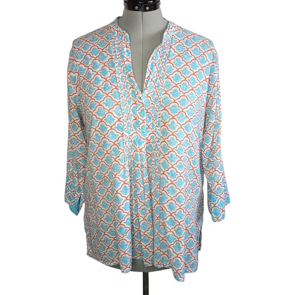 Roberta Roller Rabbit Women's Tunic Top Size XL Lightweight Boho Coastal Resort